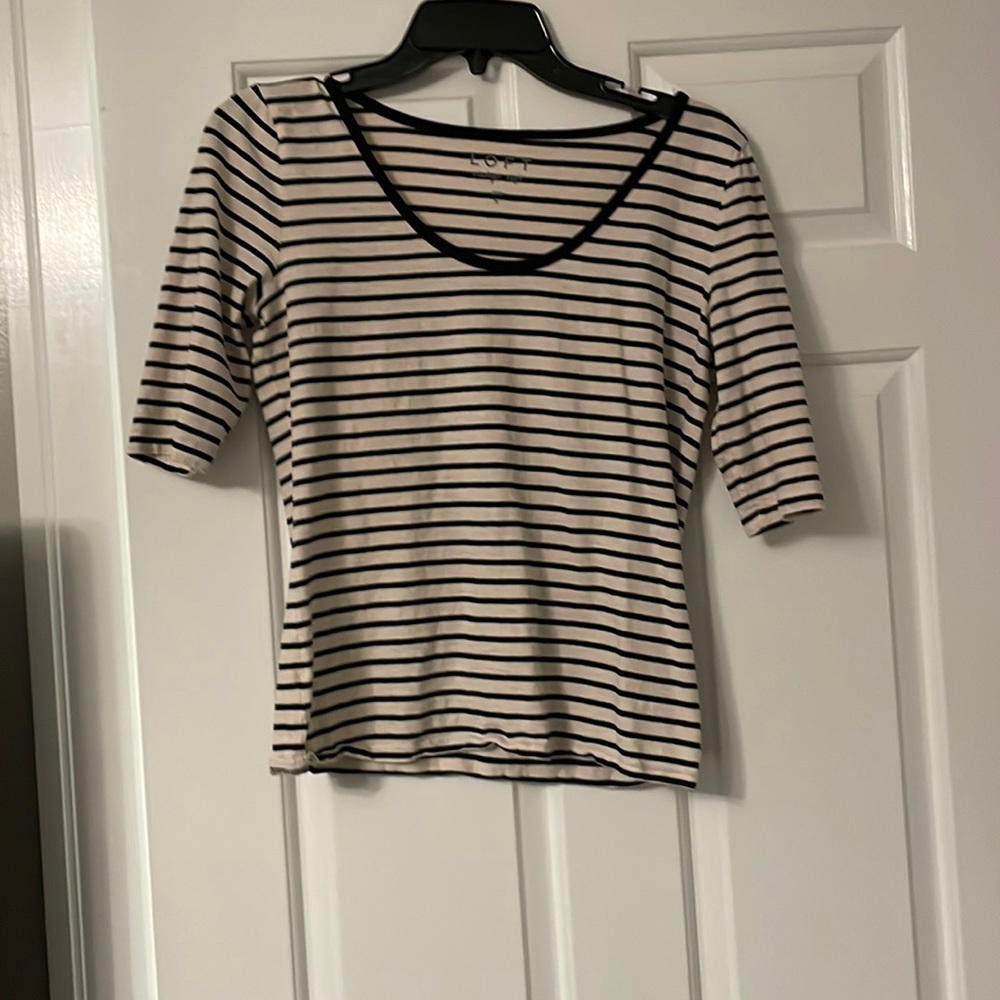 Loft Small stripe cotton shirt